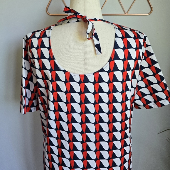 COS, New, Red White Navy Oversized Printed Poplin Shirt Shift Dress, Size 8 - Picture 11 of 16
